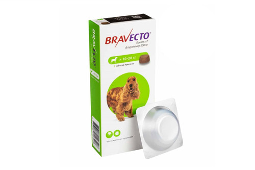 قرص ضد کک و کنه و جرب سگ براوکتو (برای وزن 10 تا 20 کیلو)