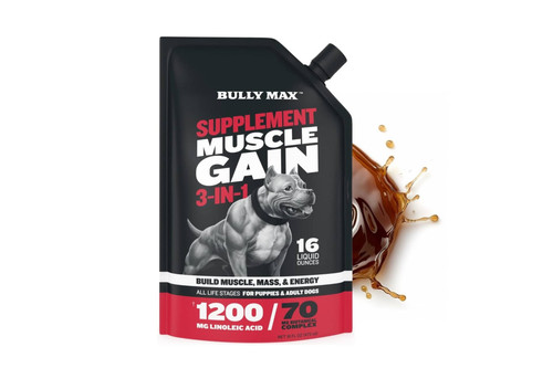 مکمل مایع عضلهساز سگ Bully Max Muscle Gain 3-in-1 | افزایش وزن، حجم و انرژی